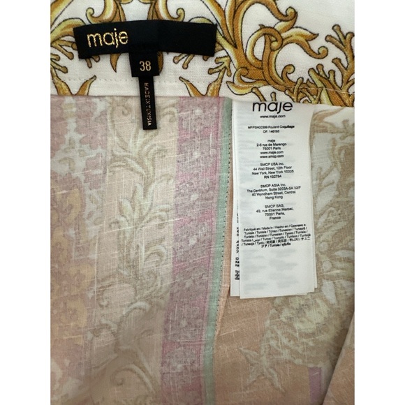 MAJE Linen Shorts with Scarf Print | 38 (FR) / M (US) - Picture 8 of 11